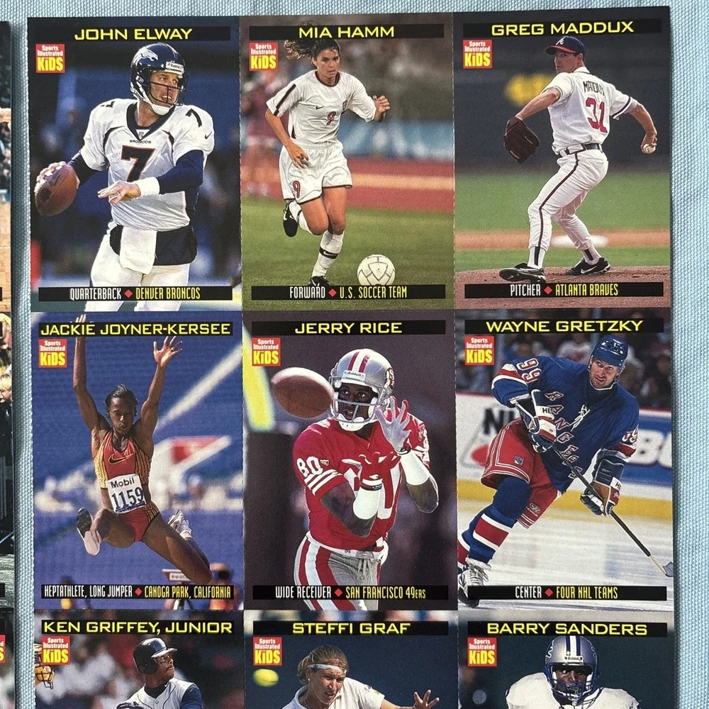 1992 Sports Illustrated for Kids 2‎ uncut SI sheets Mia Hamm , Jerry Rice, Lewis - Picture 2 of 7